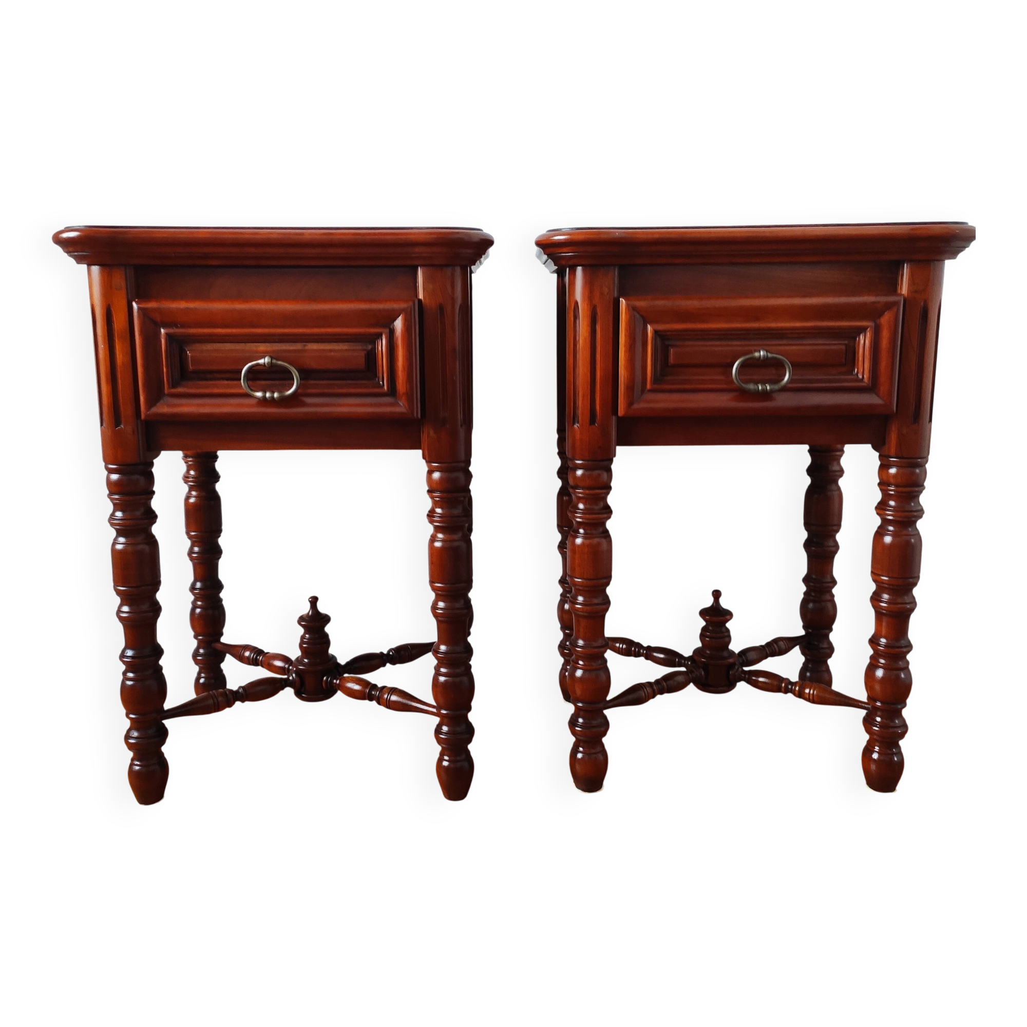 Pair of French solid wood bedside tables
