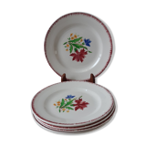 Set of 5 dessert plates Digoin Sarreguemines years 30-40