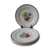 Lot de 5 assiettes à dessert Digoin Sarreguemines années 30-40