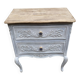 Adorable small chest of drawers or weathered white console.