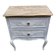 Adorable small chest of drawers or weathered white console.