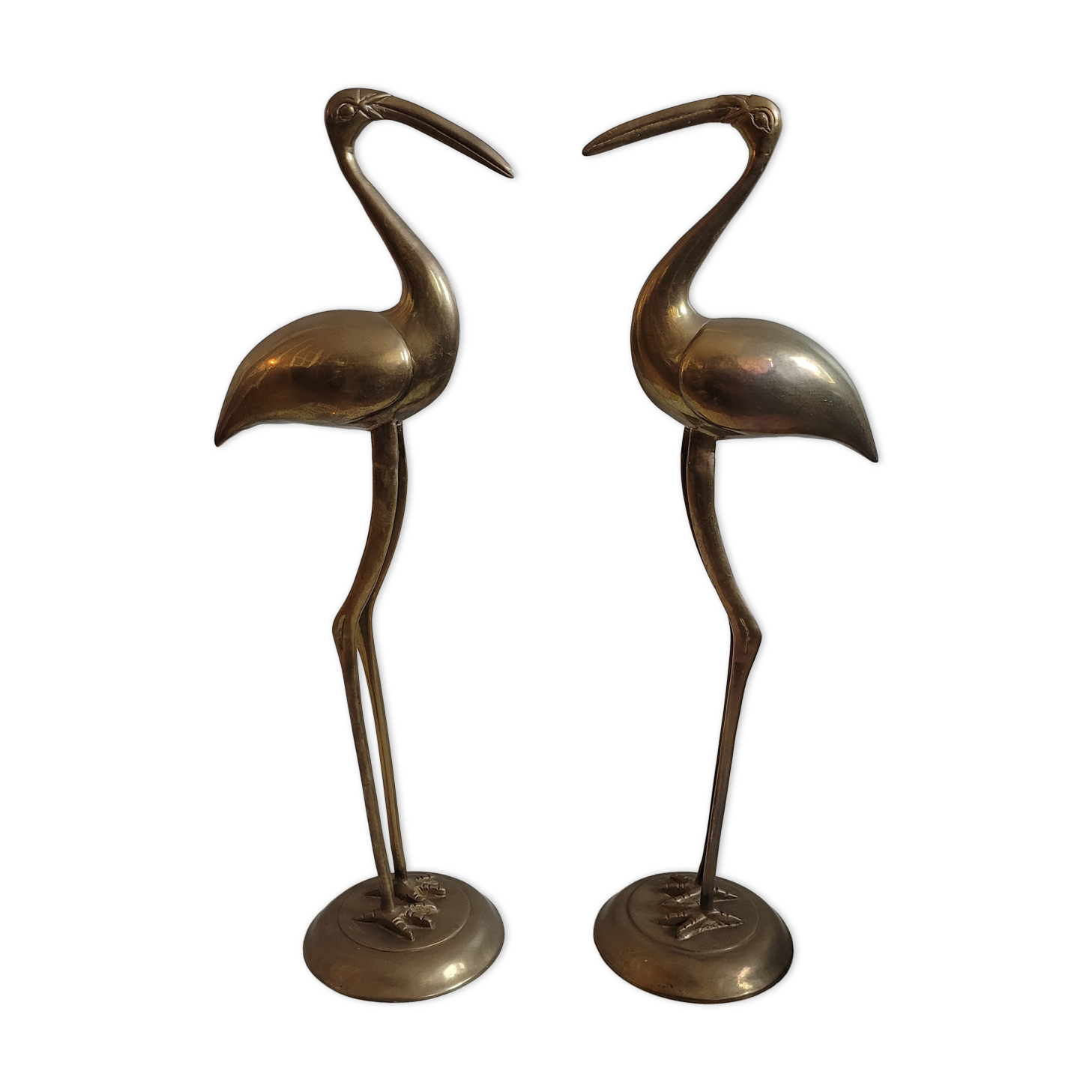 Duo brass herons