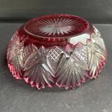 Overlay cut crystal salad bowl