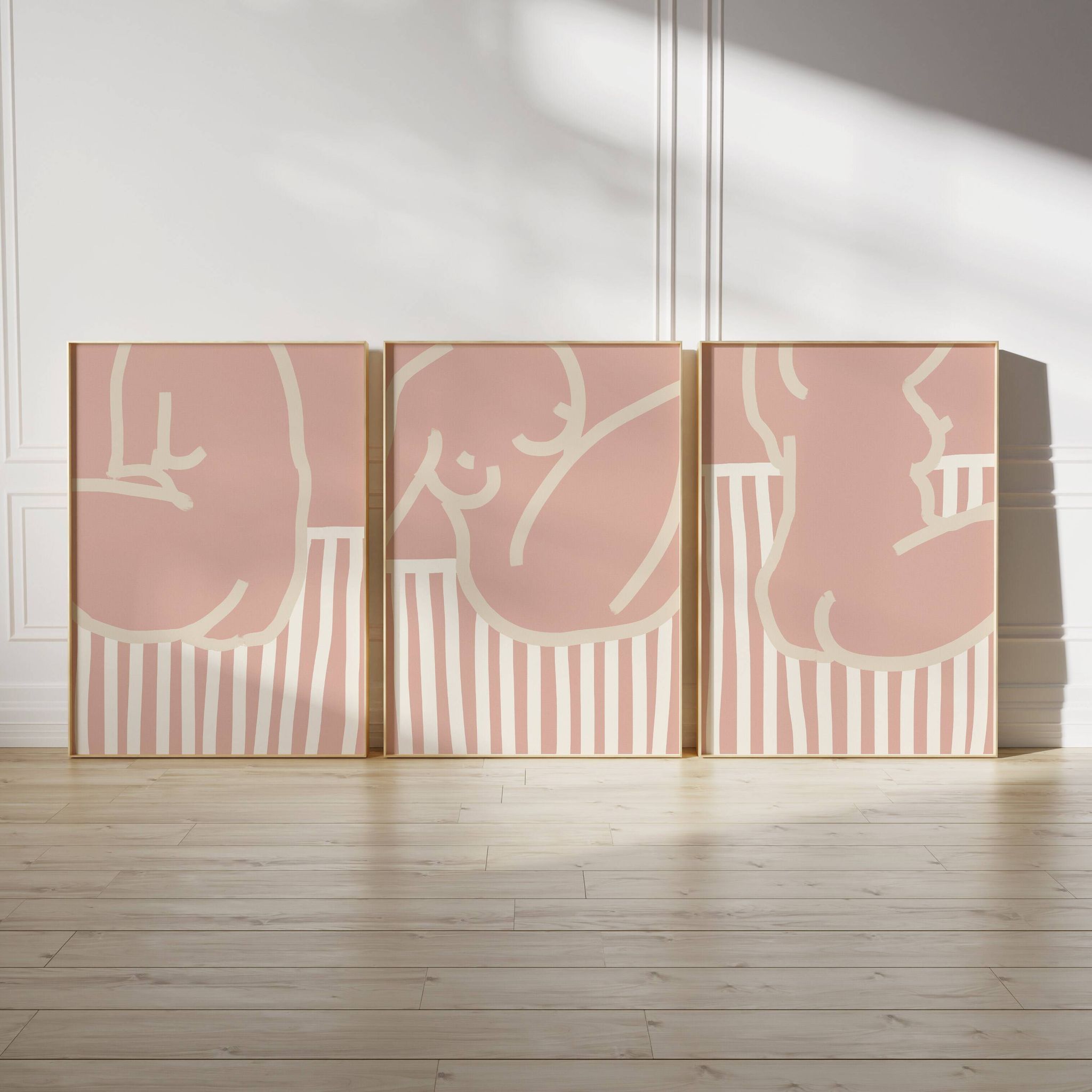 Set of 3 figure giclee prints