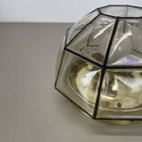 Ceiling Light "Iron Rings" made of Brass and Glass by Glashütte Limburg, Germany, 1970s