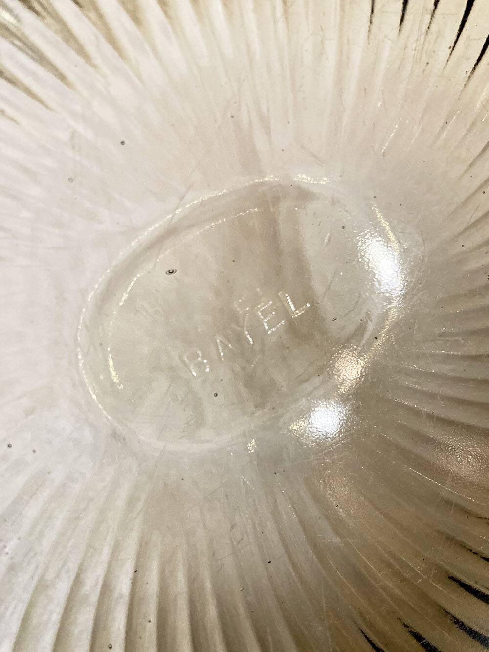 Oval serving dish in Bayel fluted glass