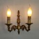 Pair of French Traditional Style Bronze Mid Century Double Wall Lights