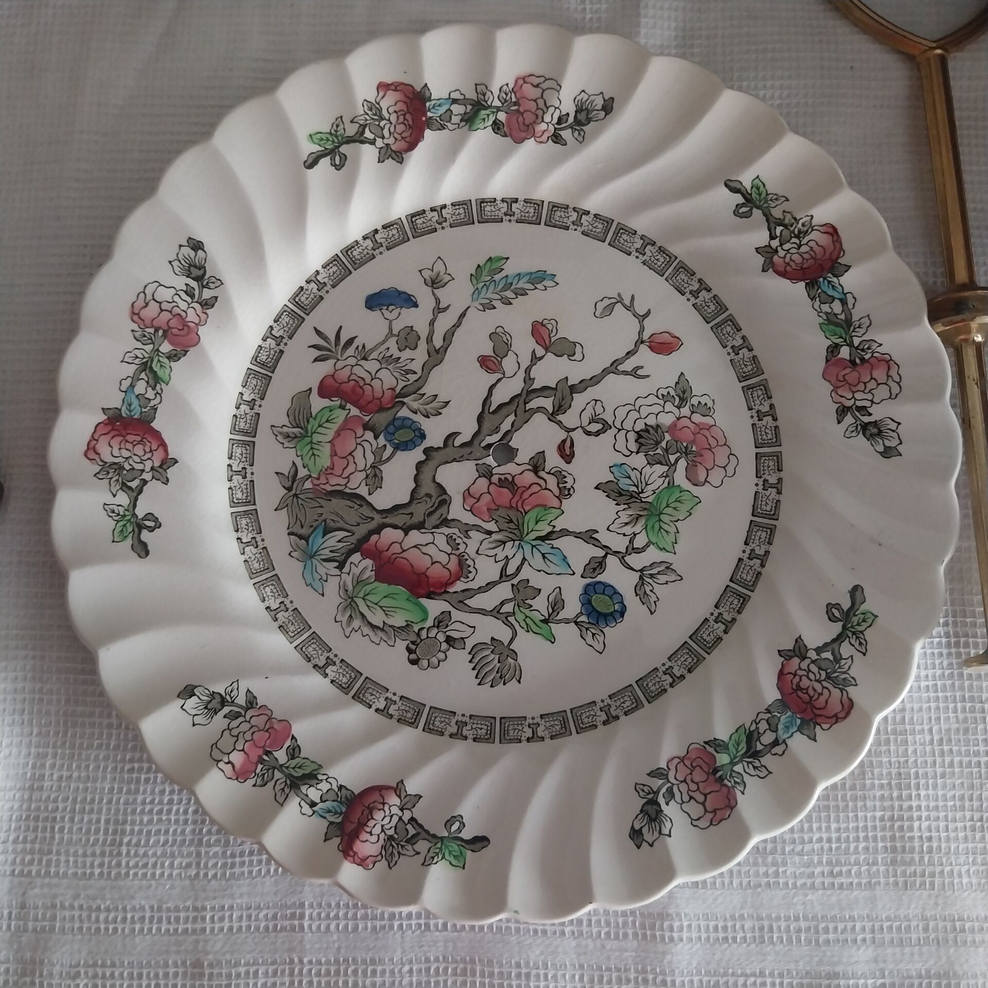 Vintage two-tier serving dish made in England by Myott.