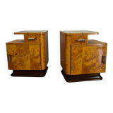 1940s set of bedside tables by Jindrich Halabala, Czechoslovakia
