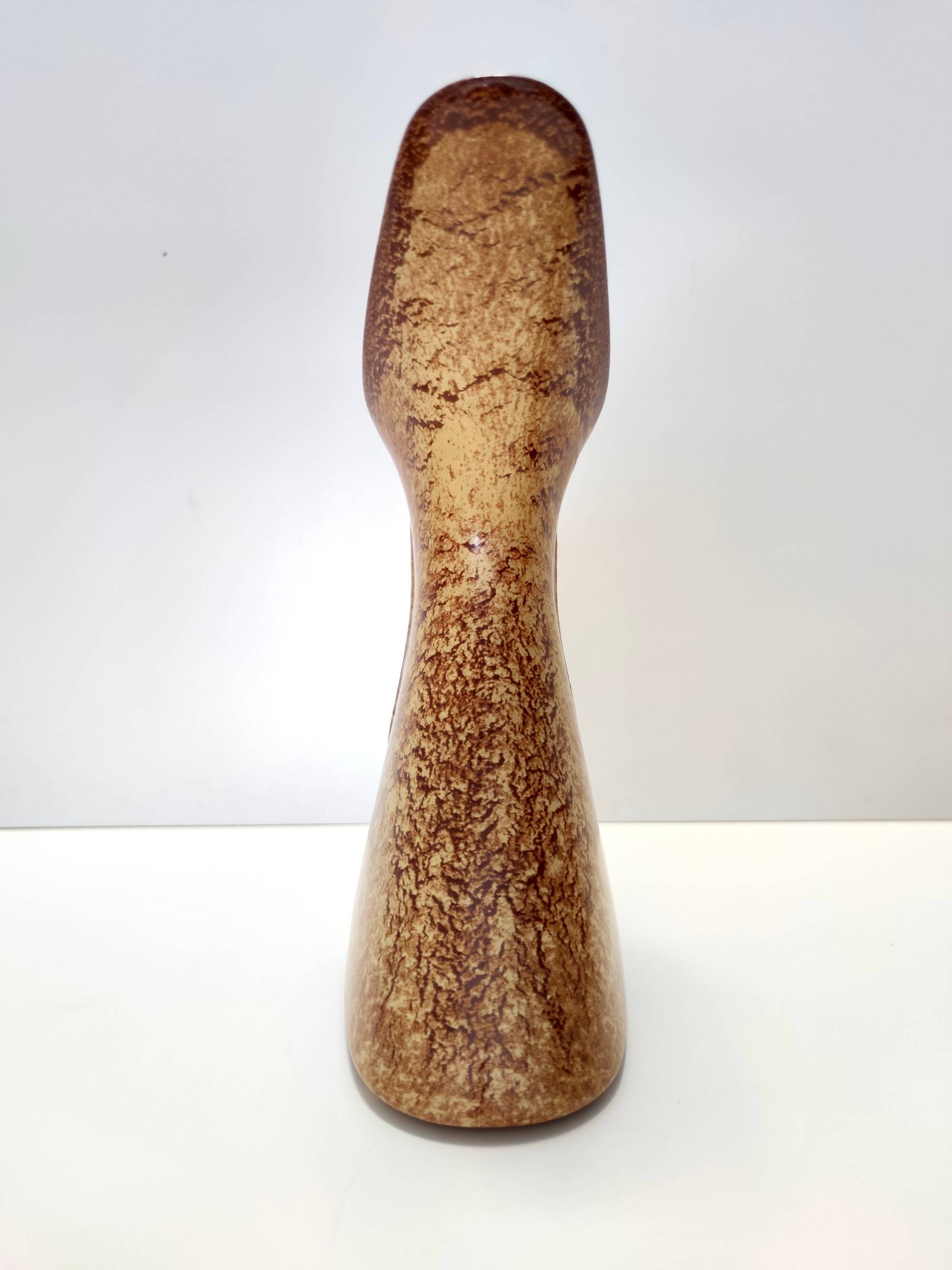Brown Glazed Ceramic Tulip Vase by Giovanni Bertoncello for Schiavon