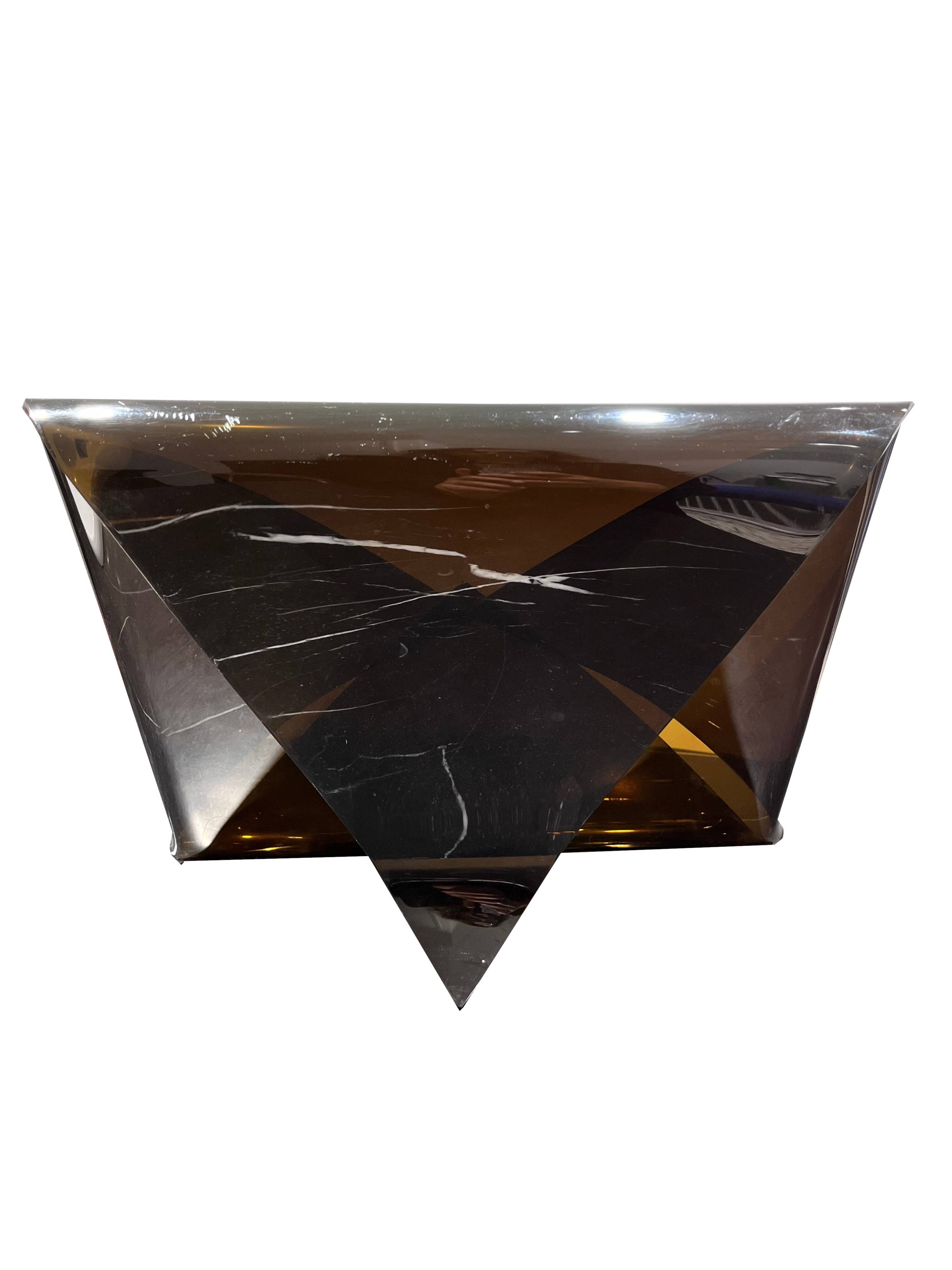 Plexiglass magazine rack, circa 1970