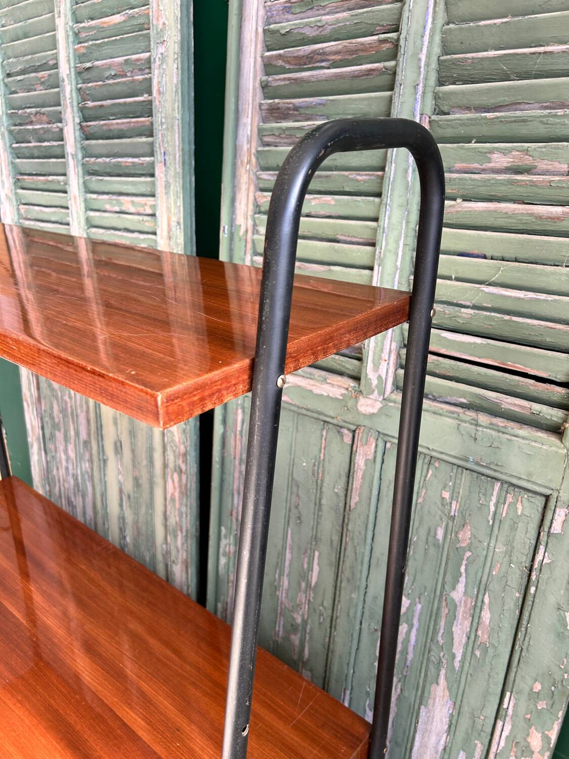 High modernist buffet in mahogany and metal