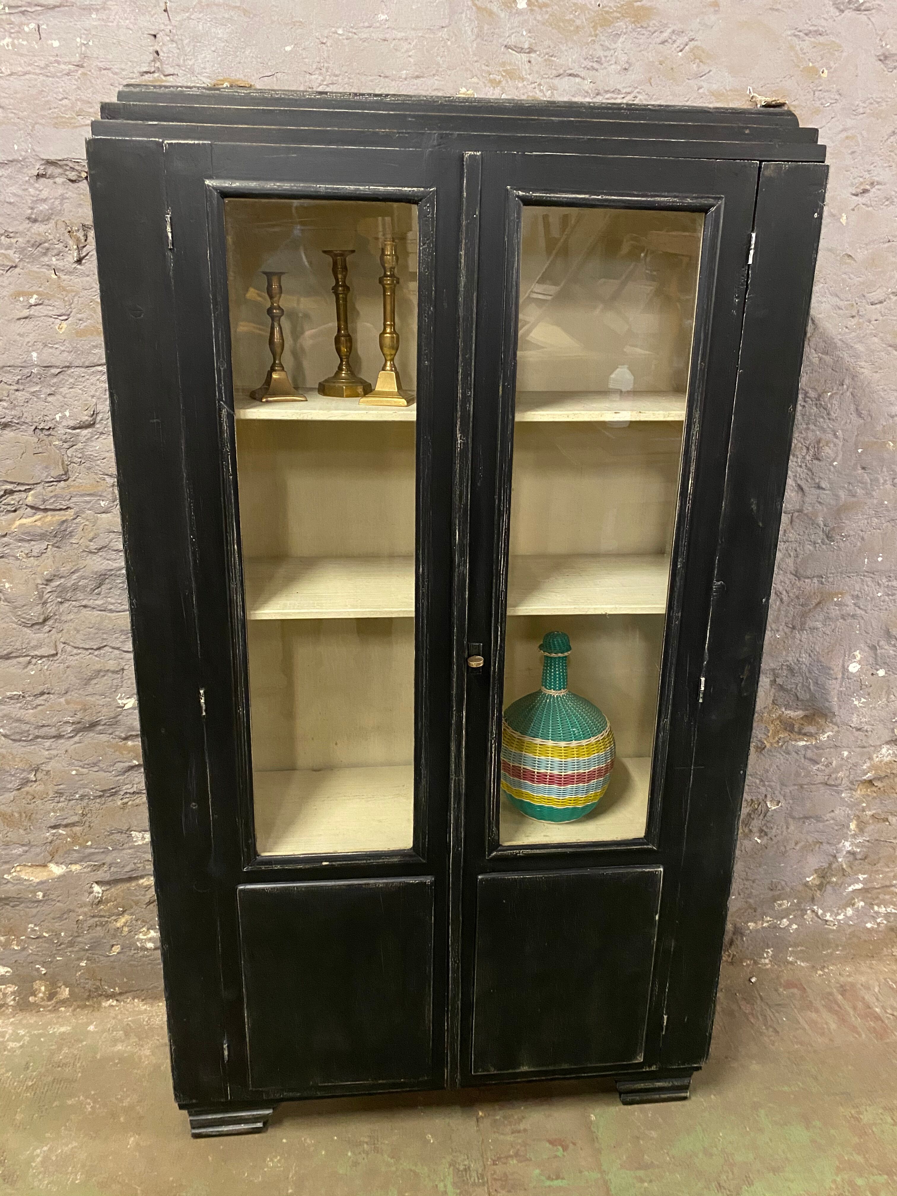 Black patinated vintage library
