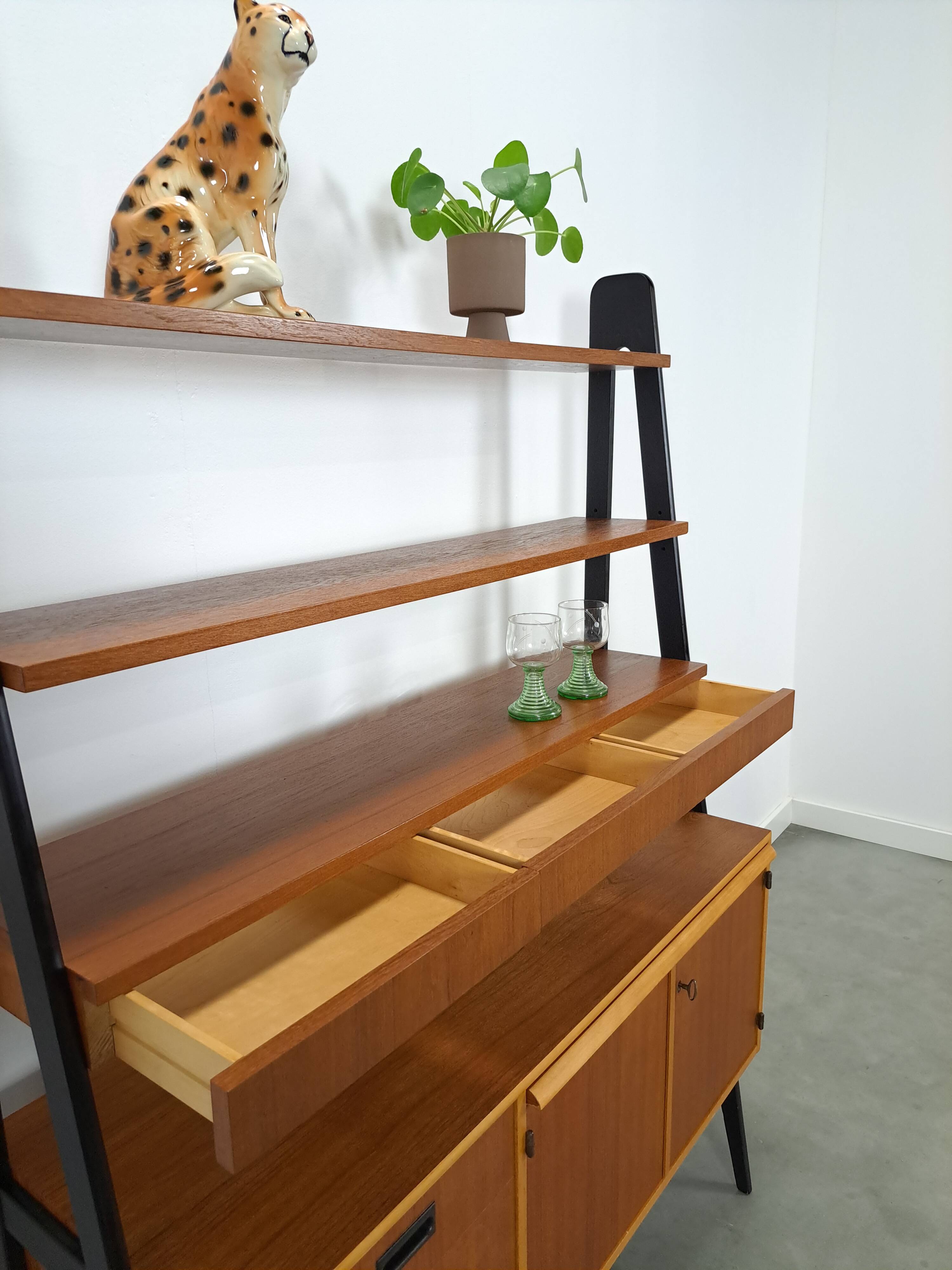 Séparateur de pièce en teck Zweeds avec lames