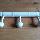 Coat rack three wooden hooks turned bamboo way