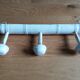 Coat rack three wooden hooks turned bamboo way