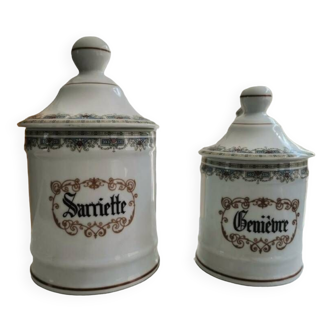 Set of 2 old pharmacy jars. Apothecary