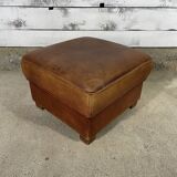 Leather pouf