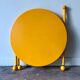 Yellow metal tripod coffee table by Tord Bjorklund for Ikea, circa 1980