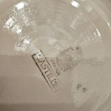 Vintage earthenware salad bowl with red flower decoration