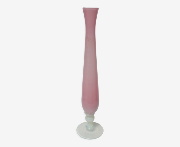 Vase verre rose