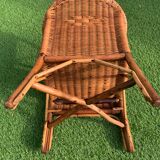 Vintage wicker and rattan armchair