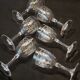 6 old glasses with engraved baccarat crystal wine stems