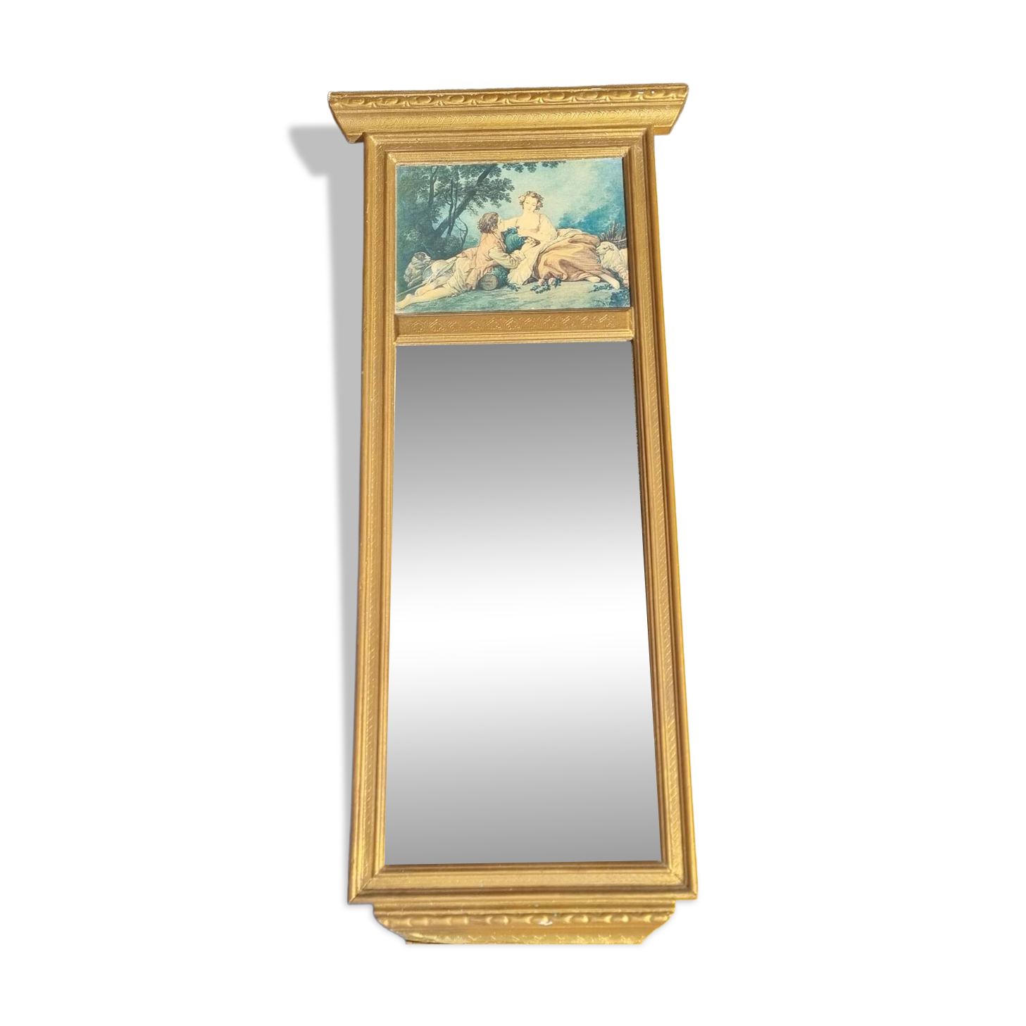 Miroir Trumeau bois doré (75 X 37 cm)