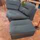 Chauffeuse angle vintage et son pouf