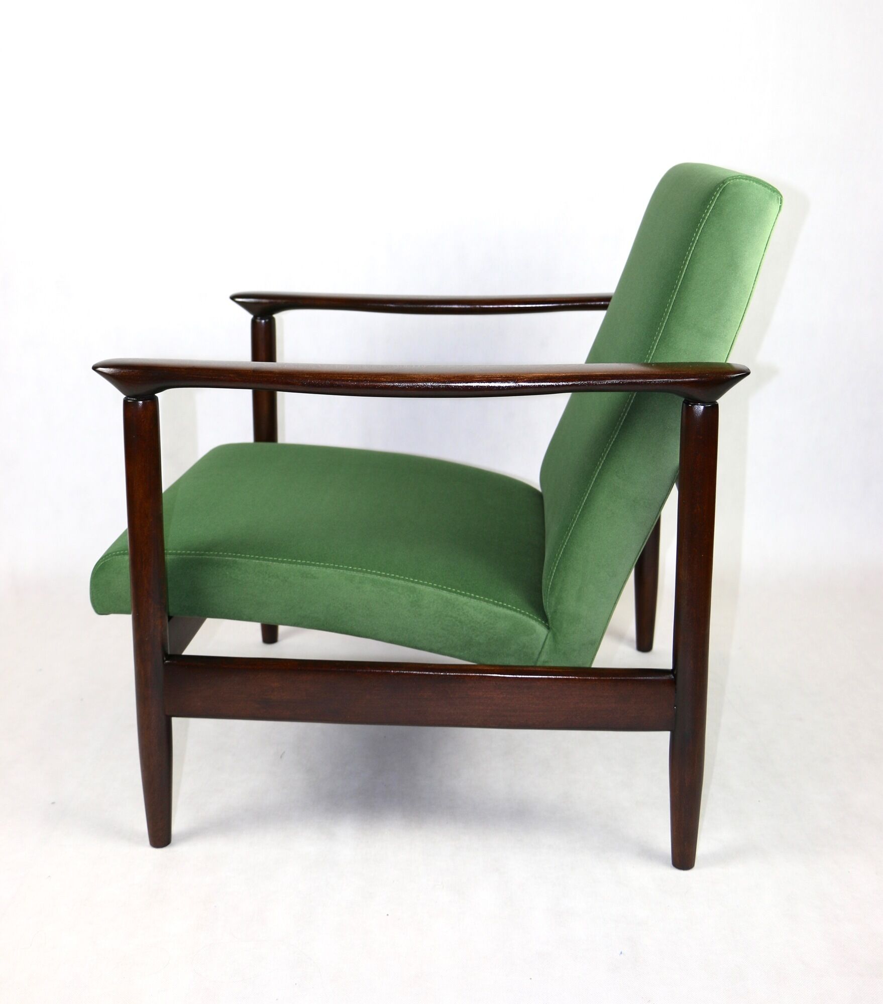 Light Green Velvet GFM-142 Armchair by Edmund Homa, 1970s