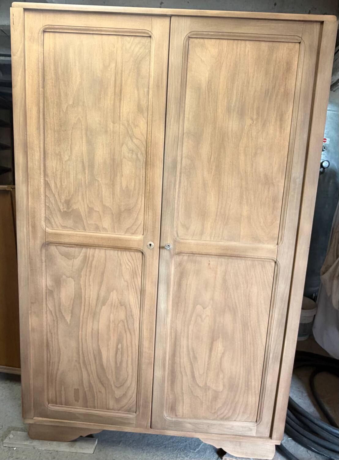 Parisian Art Deco wardrobe in natural wood