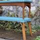 Vintage woven rattan and wicker console