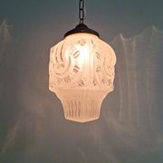 Art Deco pendant light in frosted transparent glass, 1920-30.