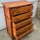 Vintage 1950s white wooden chest of drawers/storage unit