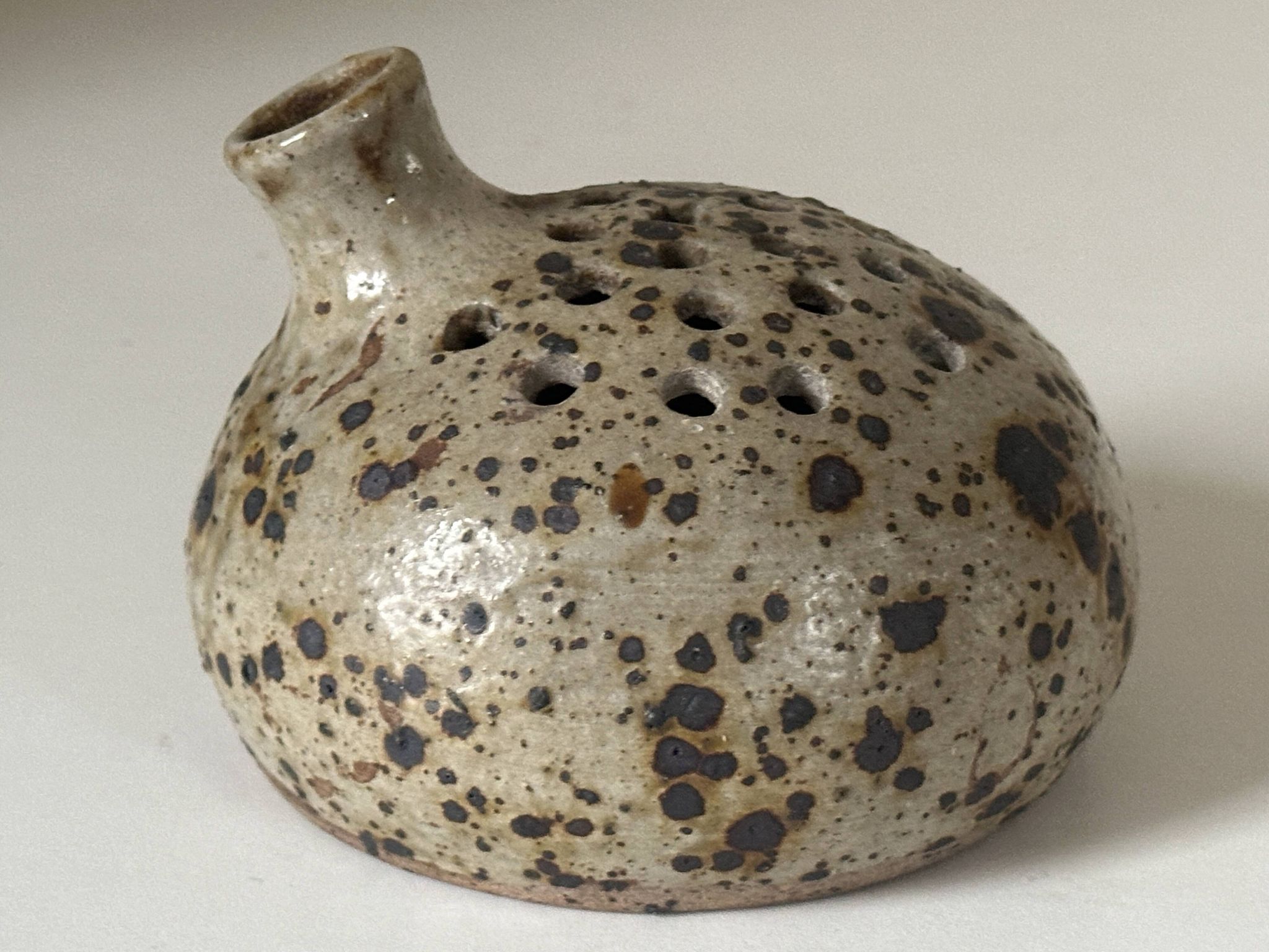 Vase céramique grès pyrité vintage design années 60