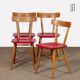 Set of four red chairs published by Ton, 1960
