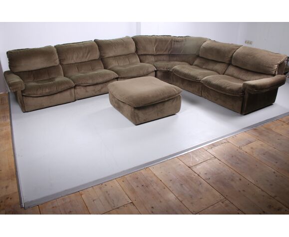 Vintage Modular Sofa 9 Elements Old Green Velvet 60s Selency Vintage Modular Sofa 9 Elements Old, Modular Recycled Leather Sofa