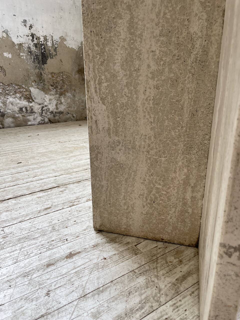 Octagonal travertine coffee table