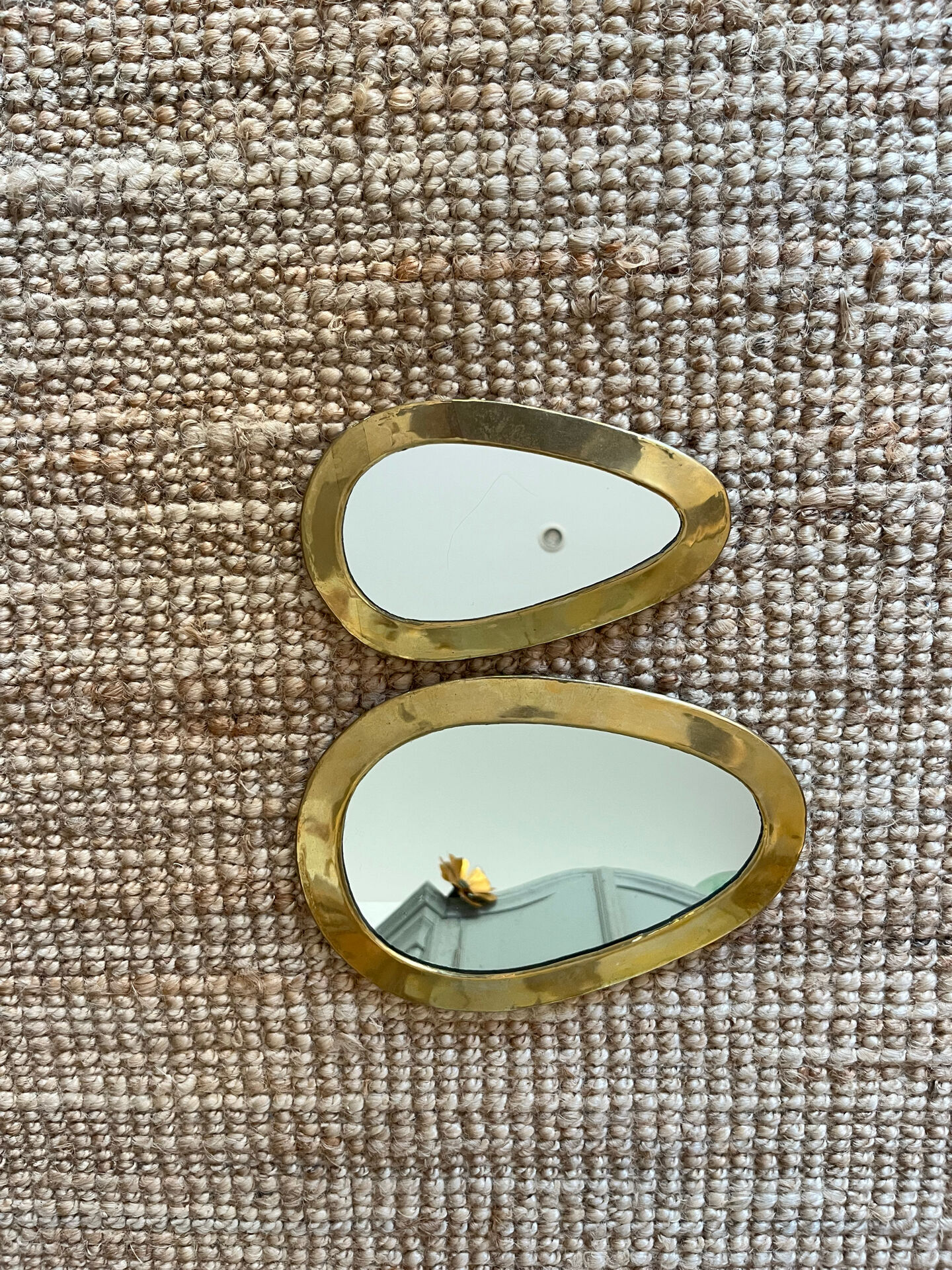 2 brass mirrors