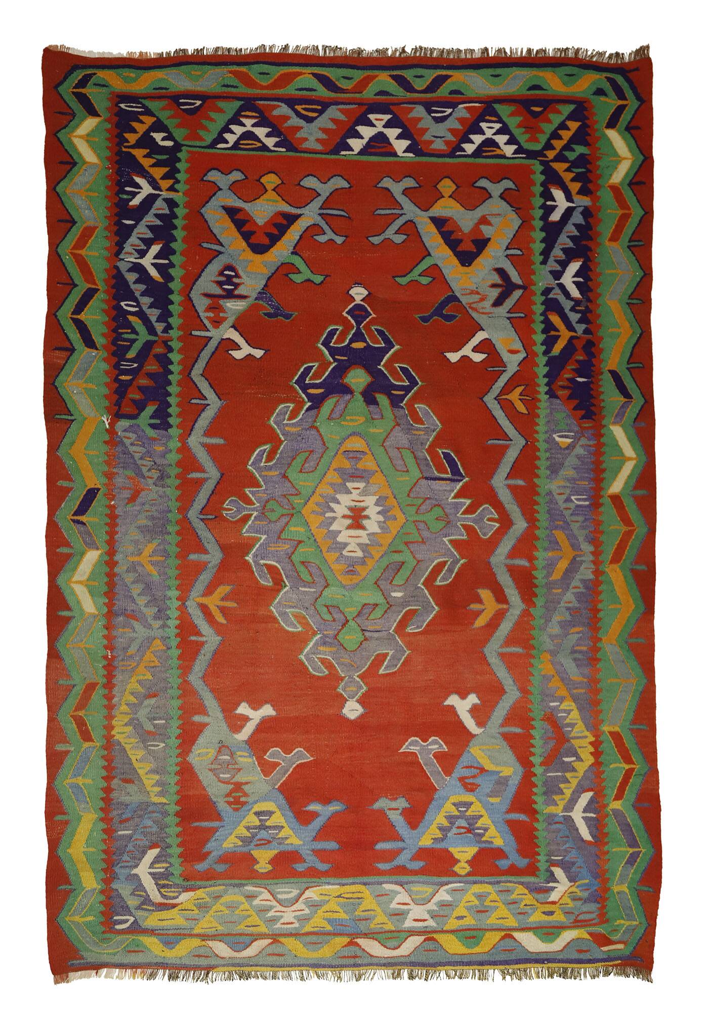 Authentic Vintage Turkish Kilims & Handwoven Rugs – Unique Home Decor Pieces 195x 295 cm