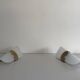 Pair of glass and metal wall lights AGE, 1980s, Italy