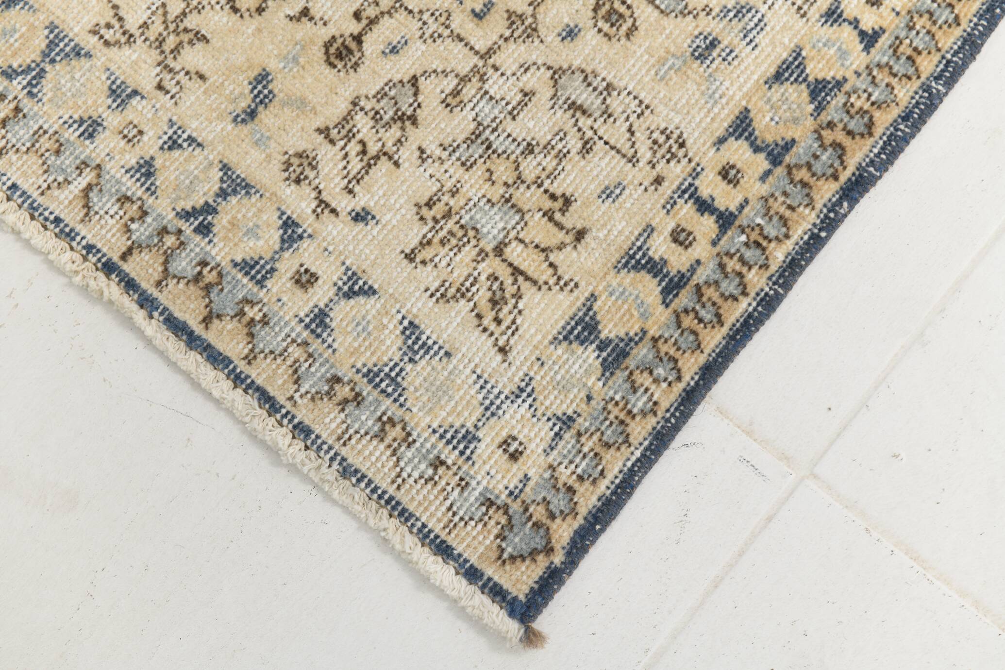 6x10 Navy Blue Turkish Vintage Rug, 193x315Cm