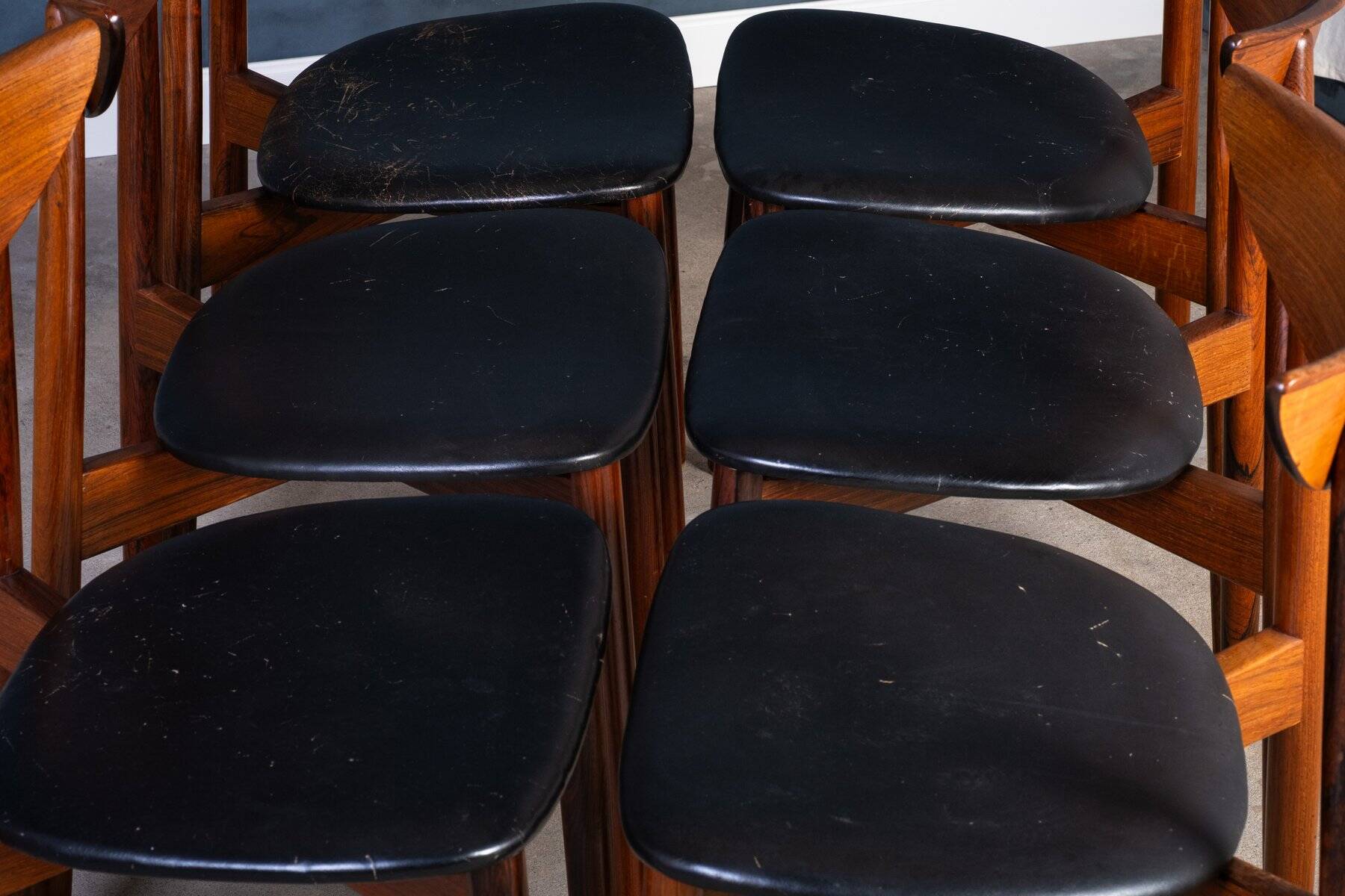 Vintage Rosewood Chairs by Kurt Østervig for KP Furniture, Denmark, 1960s, Set of 6
