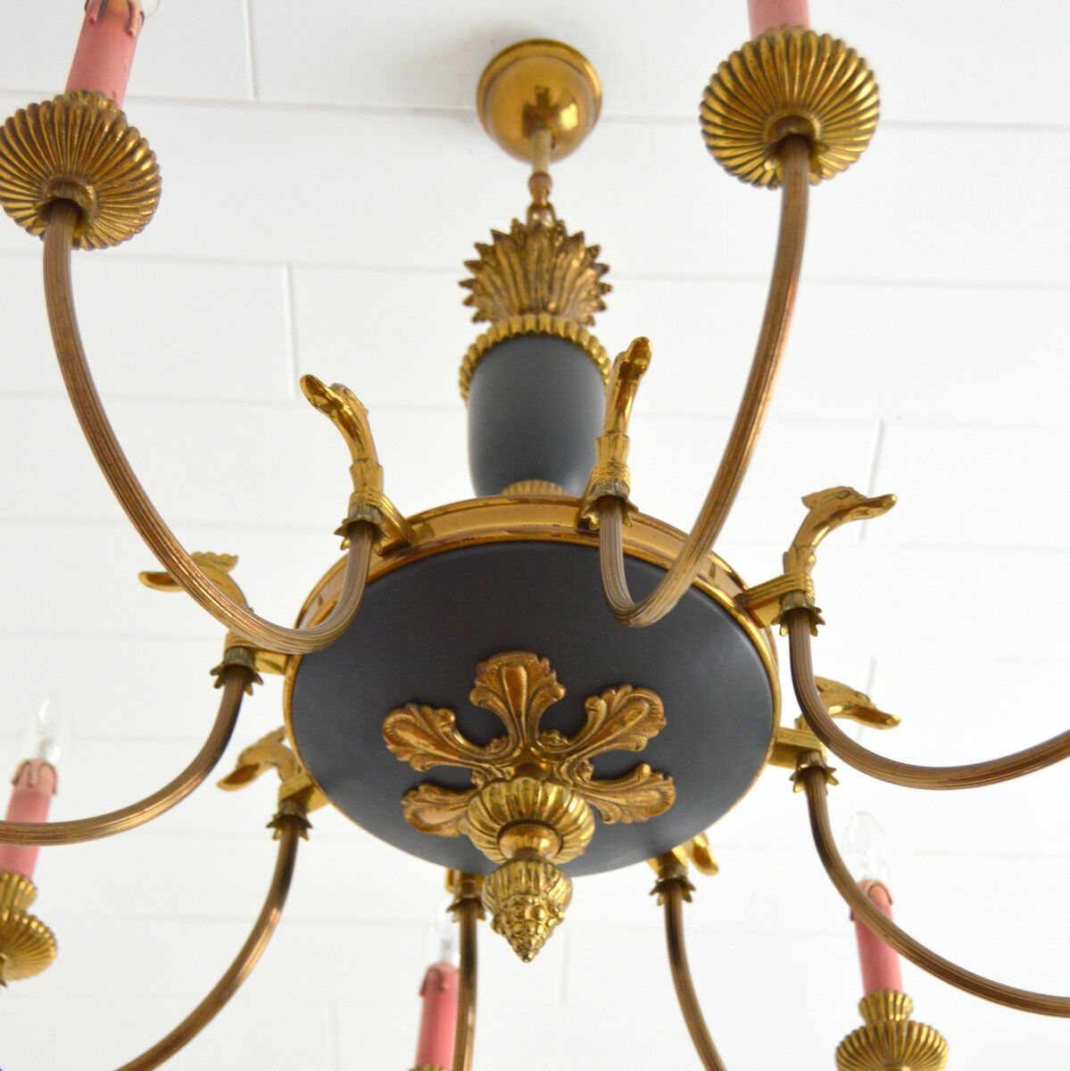 Empire chandelier 8 branches gilded bronze