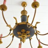 Empire chandelier 8 branches gilded bronze