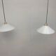 Pair of opaline pendant lights
