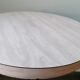 Pair of round vintage bistro tables, pedestal table