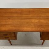 Small Danish Teak Asymmetrical Desk, 1960s.