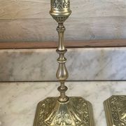 Paire de bougeoirs en laiton XIXème