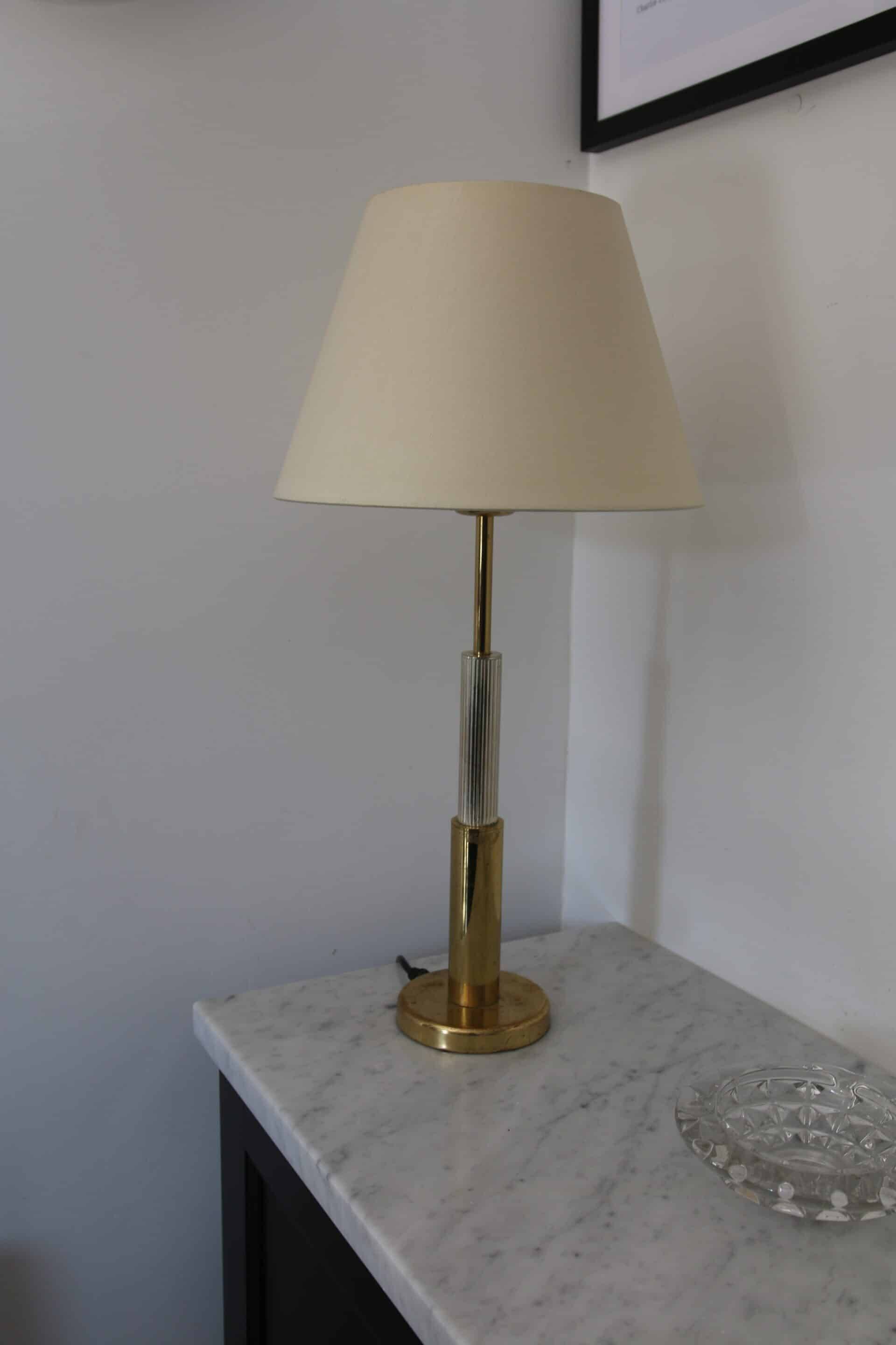 Vintage brass lamp, Deknudt, 1970s-80s